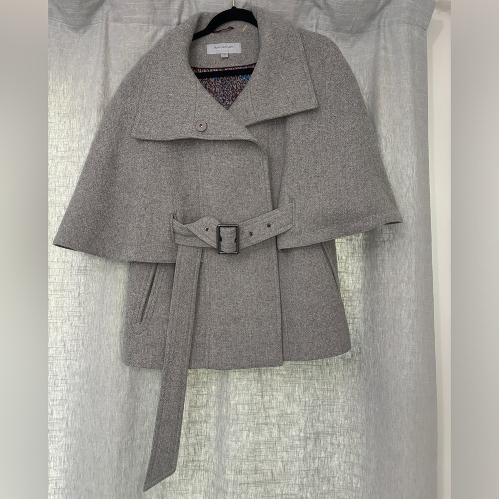 Marc New York by Andrew Marc Gray Wool Blend Cape Coat